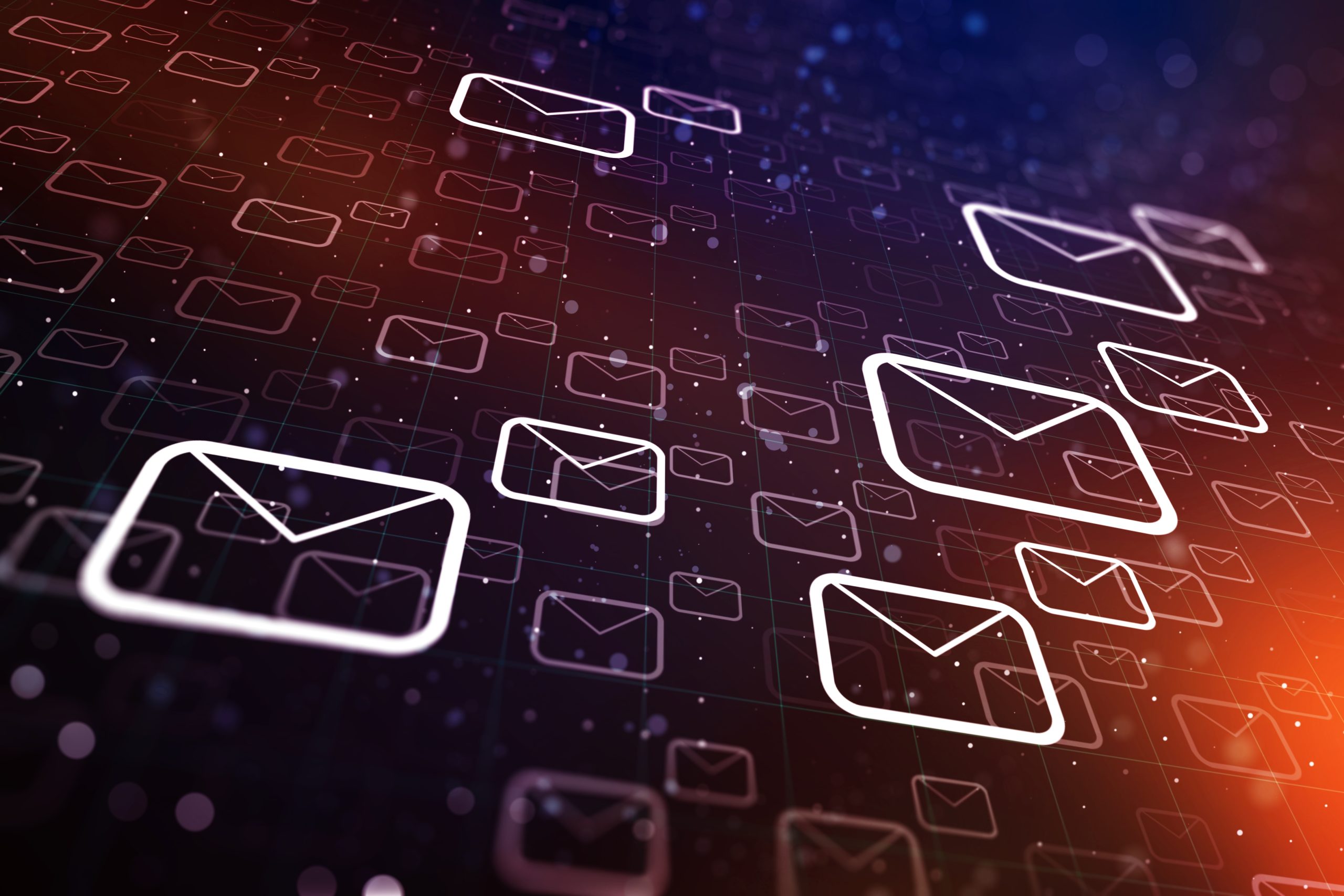Email background concept. 3D Rendering